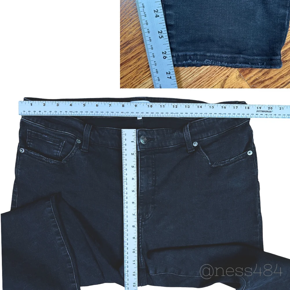Pistola‎ Black Wash Denim Jeans Women's Size 20W Cropped Straight Leg - Picture 5 of 6